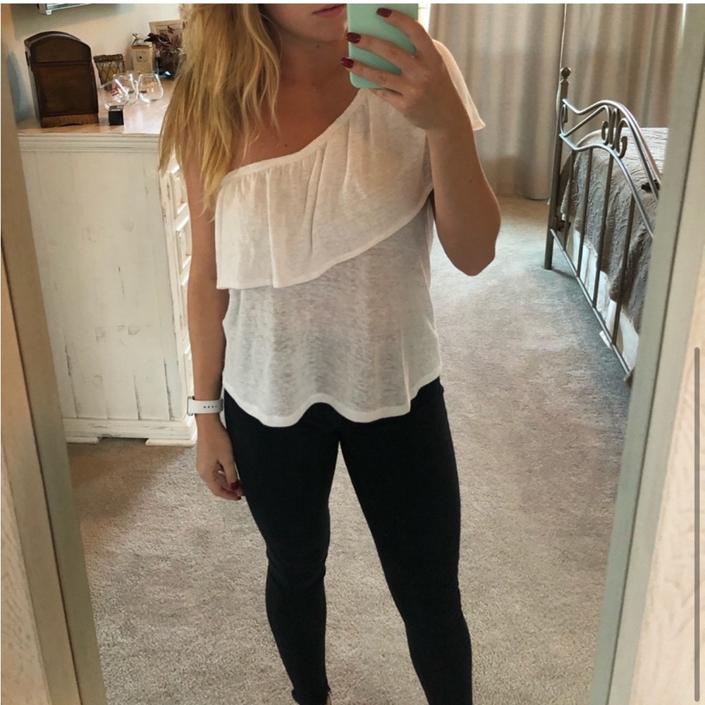 Melrose and Market white one shoulder top
